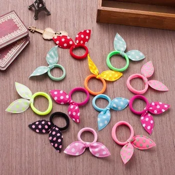 Gumičky do vlasů s mašlí - 10 ks