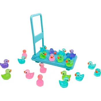 Dřevěná hračka Mini kachničky svítící ve tmě 10 ks