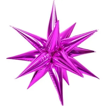 Vánoční dekorace Hvězdicové fóliové balónky Vánoční dekorace Párty dekorace Barevné balonky ve tvaru hvězdy 3D nafukovací hvězda Dekorační foliová hvězda 56 cm 6 ks fialová