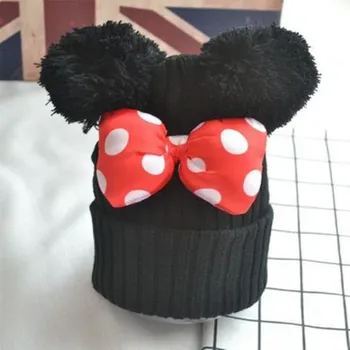 Pokrývka hlavy Dětská zimní čepice s mašlí J2468 černá