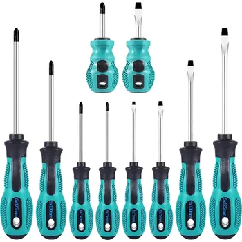 Šroubovák Sada magnetických&nbsp;šroubováků 10 ks Šroubovák s magnetickými hroty Ploché a křížové šroubováky