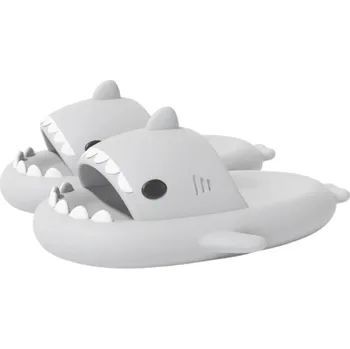 Pánská obuv Protiskluzové pantofle ve tvaru žraloka pro děti i dospělé Otevřená tlama se zuby Vystouplé ploutve Unisex domácí obuv Originální dárek šedá 38-39