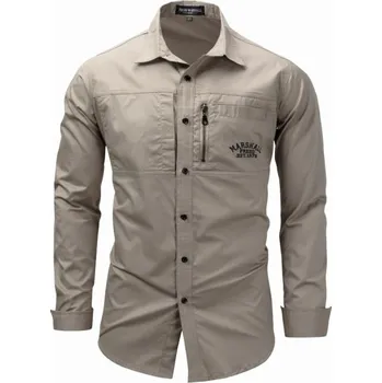 Pánská košile Pánská košile F441 khaki M