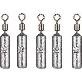 Rybářské olověné závaží válcovité s obratlíkem 5 ks 3,5 g Olůvka na ryby Stabilní potápění Daleké nahazování Zátěž na lov velkých ryb