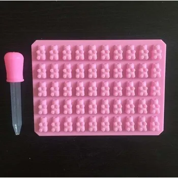 Nádoba na led Silikonová forma na led ve tvaru medvídků růžová