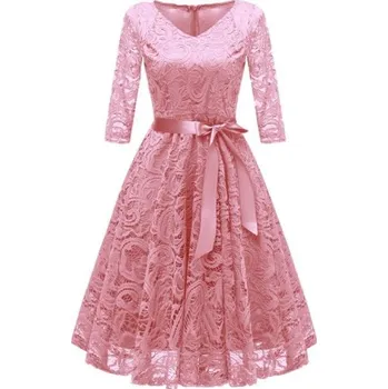 Dámské šaty Krajkové šaty Giada růžová XL