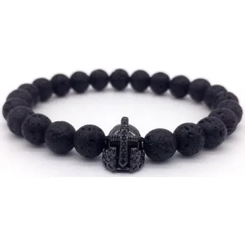 Náramek Módní náramek s lávovými kameny J2576 černá