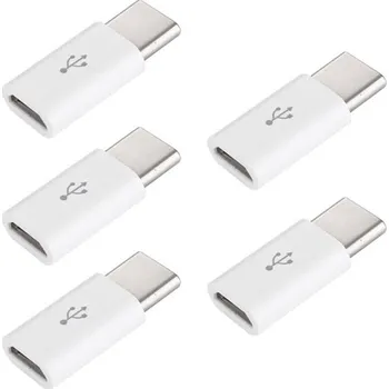 Redukce Redukce pro USB-C na Micro USB 5 ks bílá