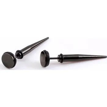 Náušnice Pánská náušnice s efektem roztahováku J1438 černá 6 mm