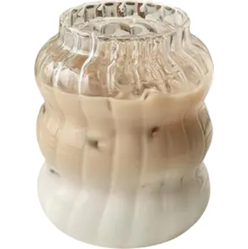 Sklenice Tepelně odolná vlnitá sklenice 650 ml Průhledné borosilikátové sklo Designová sklenice bez ucha na kávu, čaj, nápoje, espresso