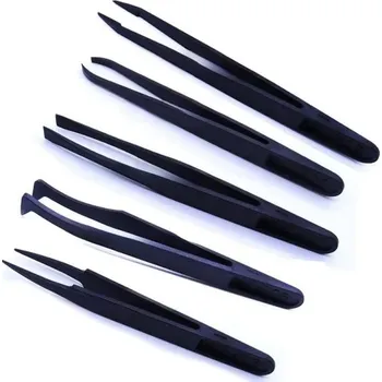 Sada nářadí Sada 5 antistatických pinzet pro opravu hodinek a elektroniky s různými hroty pro přesnou manipulaci s drobnými díly