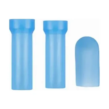 Vibrátor Sada 3 ks modrých silikonových návleků na penis velikosti S, M a L včetně 1 se špičkou, diskrétní balení