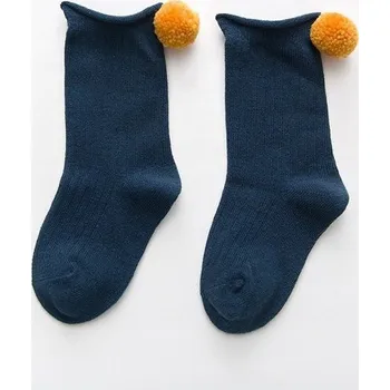 Dívčí ponožky s bambulkou tmavě modrá 5-8 let