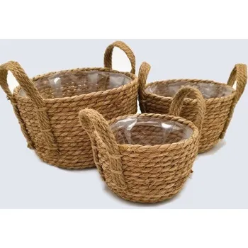 Květináč Slaměný květináč 3 ks 3