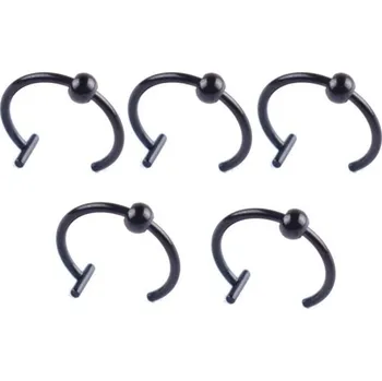 Piercing Kroužek do rtu 5 ks N918 černá 10 mm