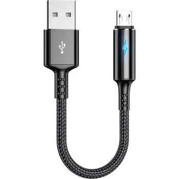 Datový kabel Rychlonabíjecí kabel 25 cm USB A na Micro USB 3A rychlé nabíjení datový kabel synchronizace dat kompaktní délka powerbanka mobilní zařízení