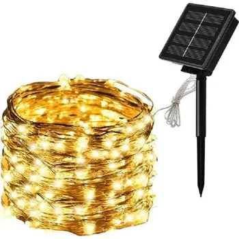 Vánoční dekorace Solární osvětlení 42 m 400 LED diod teplá bílá