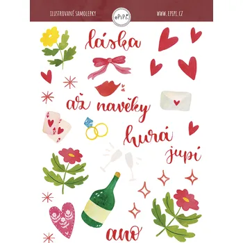 Samolepící dekorace ePipí Arch samolepek Svatební A6