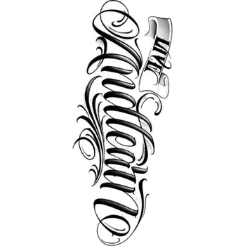 Tetování Dočasné vodotěsné tetování 22 x 9,8 cm Ručně psaný nápis Stylové nalepovací tetování Výdrž až 15 dní Moderní tělová ozdoba