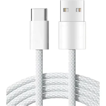 Datový kabel Rychlonabíjecí datový kabel USB C a USB A 2 m 35W 6A pro nabíjení a synchronizaci Typ C dlouhý odolný kabel telefonu šedá