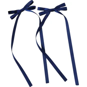 Sada 2 spon do vlasů s dvojitou mašlí Elegantní mašličkové spony Stylový vlasový doplněk Pro dívky Ženy Módní účes Jemné a pevné uchycení tmavě modrá