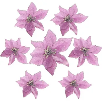 Vánoční dekorace Vánoční hvězda na strom 10 ks fialová