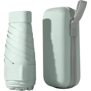 Deštník Mini skládací deštník 15x6 cm do kabelky Barevný deštník proti slunci i dešti UPF50+ 90x53 cm Kompaktní cestovní slunečník v pestrých barvách zelená