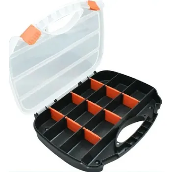 Úložný box Úložný box na šroubky Plastový organizér 12 přihrádek Přenosný box na spojovací materiál Odolný kufřík na nářadí Malý organizér 26 x 19 x 3,8 cm