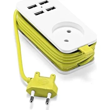 Elektrická zásuvka Prodlužovací přívod 1x zásuvka, 4x USB 1,5 m
