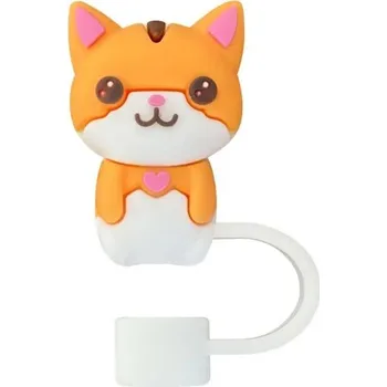 Silikonový kryt na brčko kočka 25 x 35 x 10 mm Hygienická ochrana Stylový uzávěr Opakovaně použitelná krytka Brčko na cesty