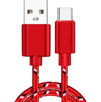 Datový kabel Nabíjecí kabel USB / USB-C K522 červená 1 m