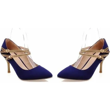 Dámské lodičky Moderní dámské lodičky s přezkami J2005 modrá 39