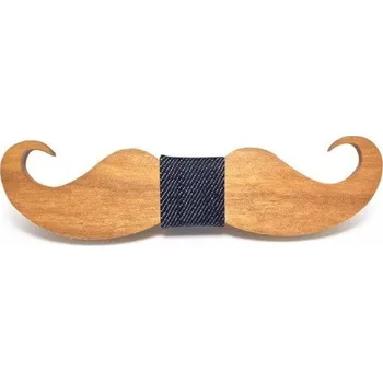 Motýlek Dřevěný motýlek ve tvaru kníru J648 3