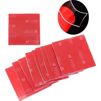 10 ks transparentní akrylová oboustranná lepicí páska Hranaté vodotěsné samolepicí podložky 60x60 mm Průhledné čtverce bez vrtání