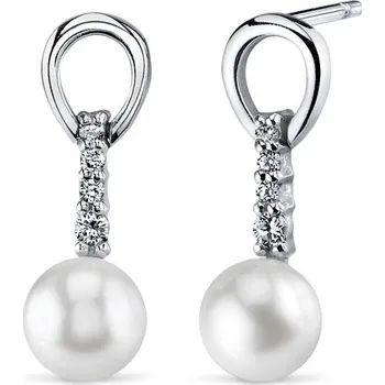 Šperk Elegantní perlové náušnice ze stříbra Drewia