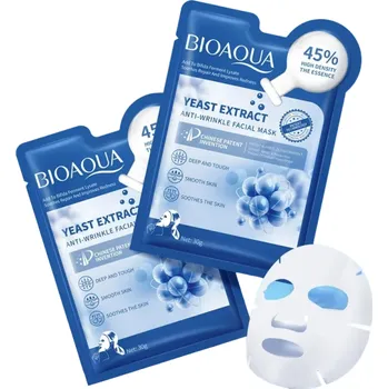 Pleťová maska Pleťová maska s kvasnicovým extraktem proti vráskám Vyhlazující obličejová maska proti stárnutí pleti Platýnková maska na obličej pro zklidnění pleti 12 ks