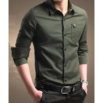 Pánská košile Pánská košile J2600 armádní zelená XXL