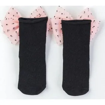 Dívčí ponožky s mašlí A779 černá 3-5 let