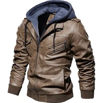 Pánská větrovka Pánská kožená bunda S23 M 4