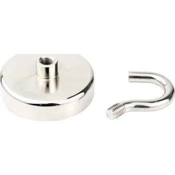 Super silný neodymový magnet 60 mm Kulatý výkonný magnet se šroubovacím háčkem Rybářský záchranný magnet Lov pokladů z vody