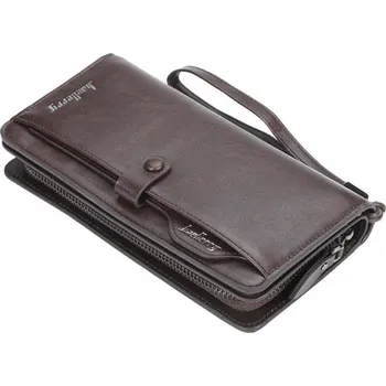 Peněženka Pánská dlouhá kožená peněženka tmavě hnědá