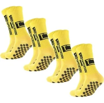 Pánské ponožky 4 páry unisex fotbalové ponožky ke kolenům EUR 39-45 protiskluzové sportovní prodyšné tréninkové ponožky na fotbal a soutěže žlutá