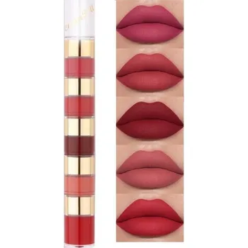 Přípravek na rty Sada matných voděodolných rtěnek v 5 barvách Kosmetická sada Matné rtěnky 5 ks 2