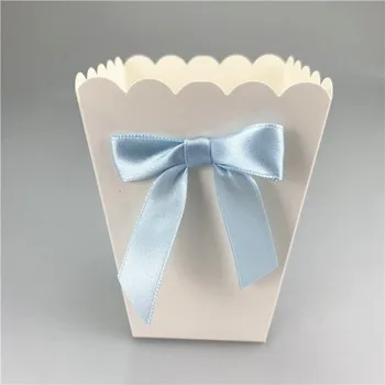 Karnevalový doplněk Krabička na popcorn s mašlí 6 ks světle modrá