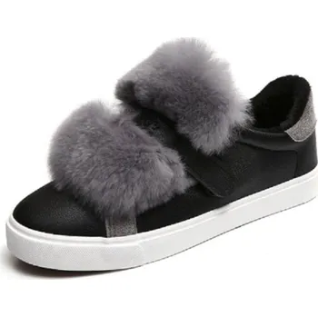 Dámské tenisky Luxusní dámské tenisky s kožíškem J1370 černá 40