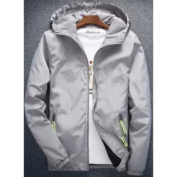 Pánská větrovka Pánská jarní/podzimní bunda J3055 šedá XS