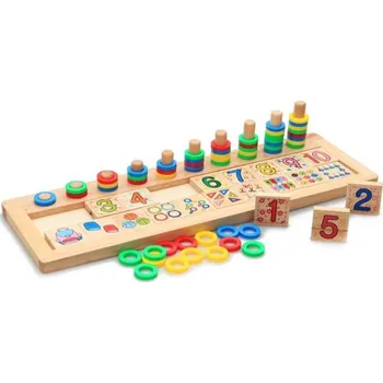 Dřevěná hračka Matematická hračka Počítání na desce s kroužky