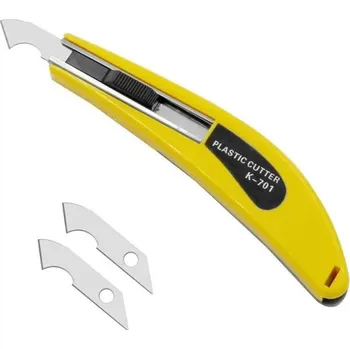 Multifunkční nůž Hákový nůž s vyměnitelnou čepelí 15 cm Pracovní nůž se 2 náhradními čepelemi Nůž na řezání plastu fólií koberců Kartony Řemeslný nástroj Dílna