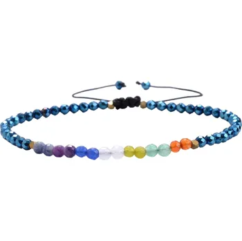 Náramek Korálkový náramek sedmi čaker modrá
