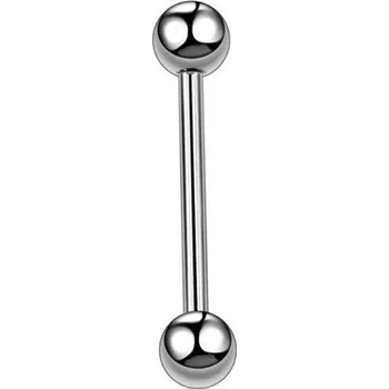 Piercing Piercing do jazyku ve tvaru činky stříbrná 16 mm x 5 mm